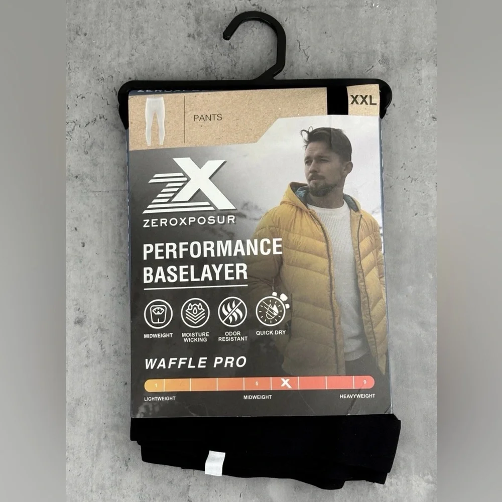 Zeroxposur‎ Men’s Performance Base Layer Waffle Pro Thermal Pants Size 2XL Black